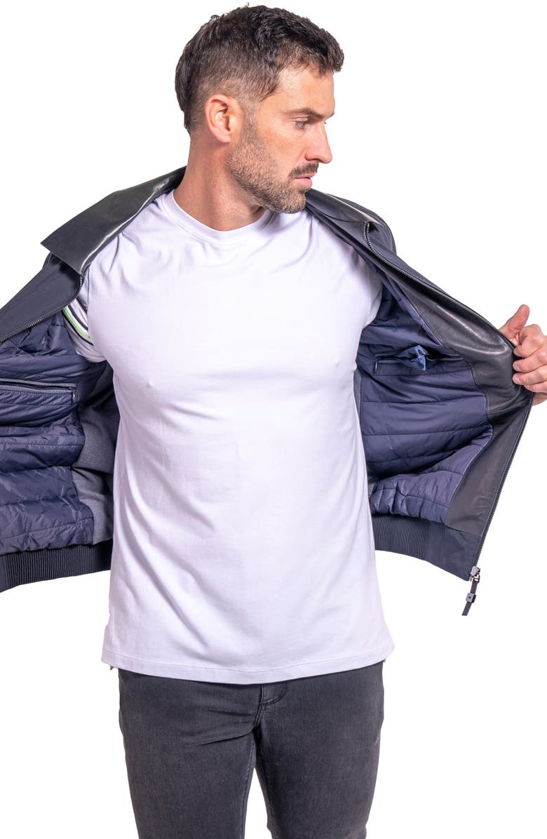 Maceoo Ascension0016 Leather Trim Jacket, Alternate, color, Blue