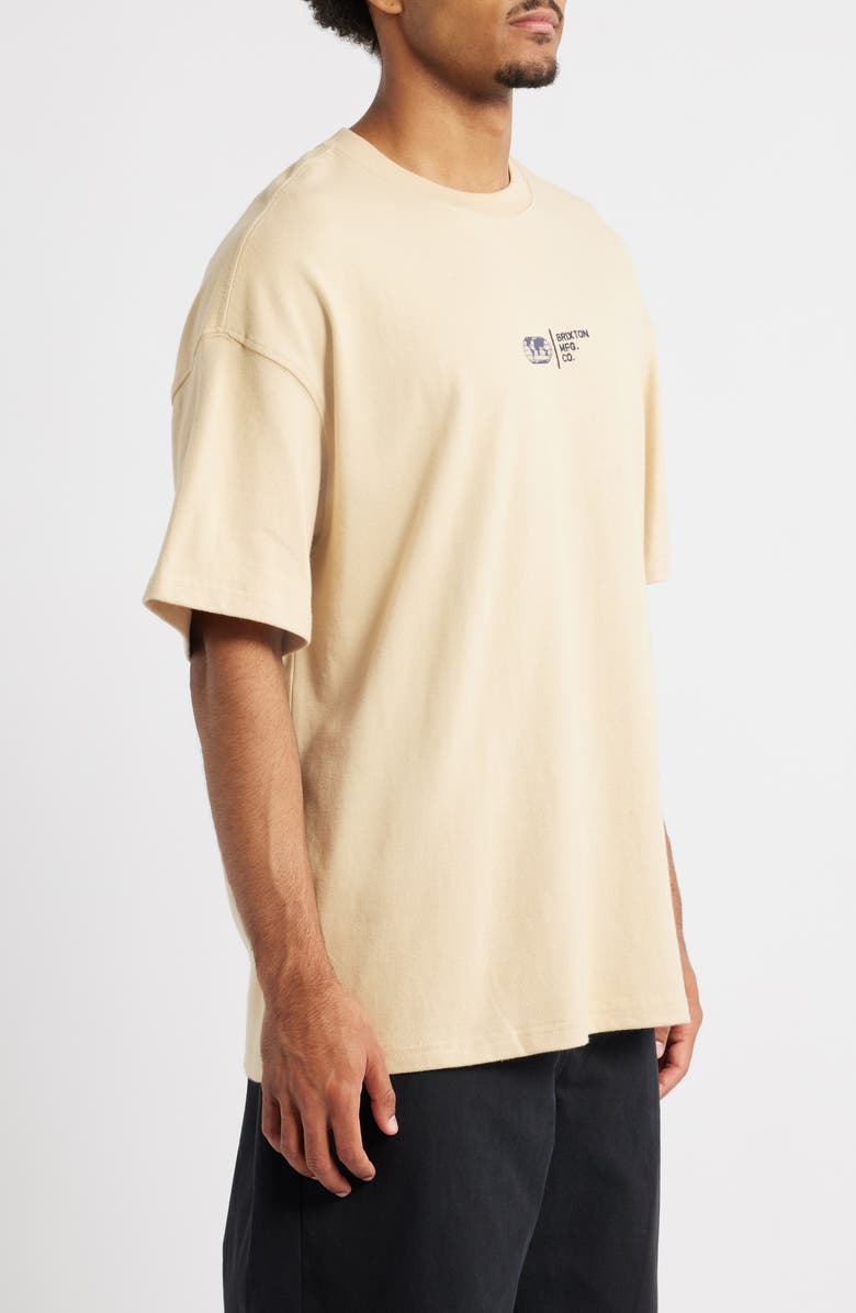 Brixton Union Relaxed Fit Heavyweight Cotton Graphic T-Shirt, Alternate, color, Cream Classic Wash