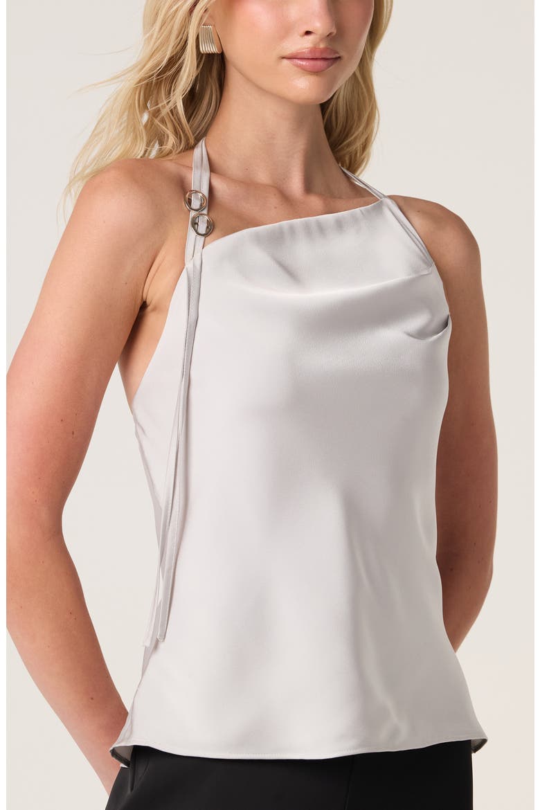 Variel Satin Halter Top, Alternate, color, SILVER