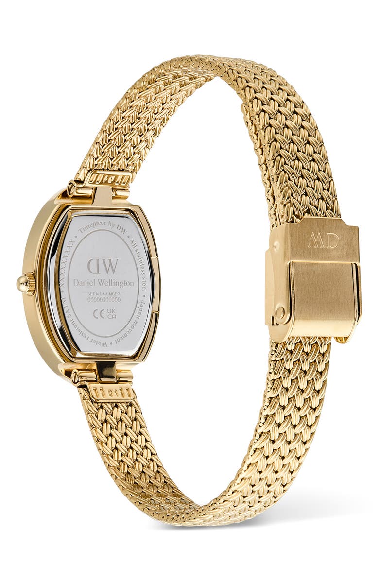 Daniel Wellington Juliette Braided Mesh Strap Watch, 20mm x 26mm, Alternate, color, Gold