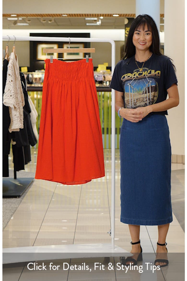 Mattea Smock Waist Cotton Gauze Maxi Skirt video