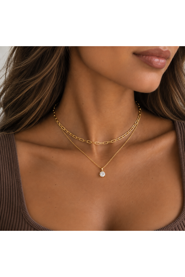 Gold-Tone Paperclip Choker Necklace, Alternate, color, Gold