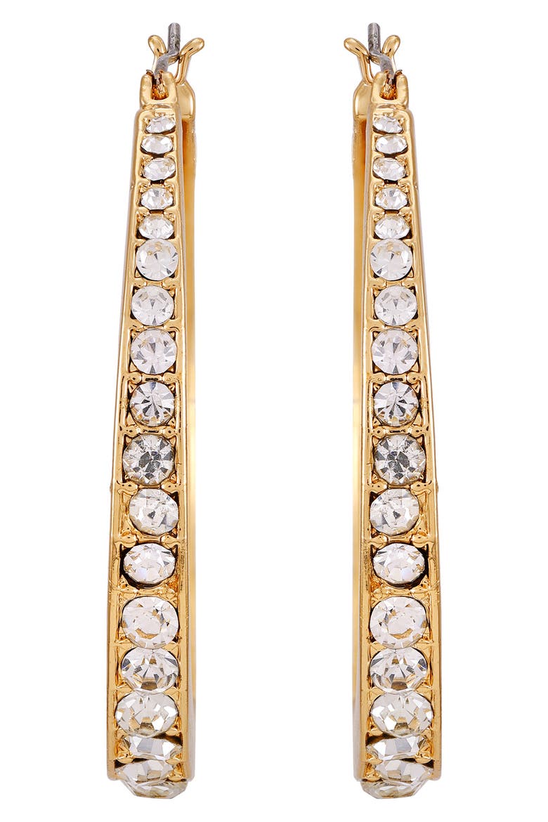 Crystal Hoop Earrings, Main, color, GOLDTONE1
