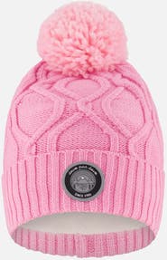 Deux par Deux Lined Knit Pompom Hat