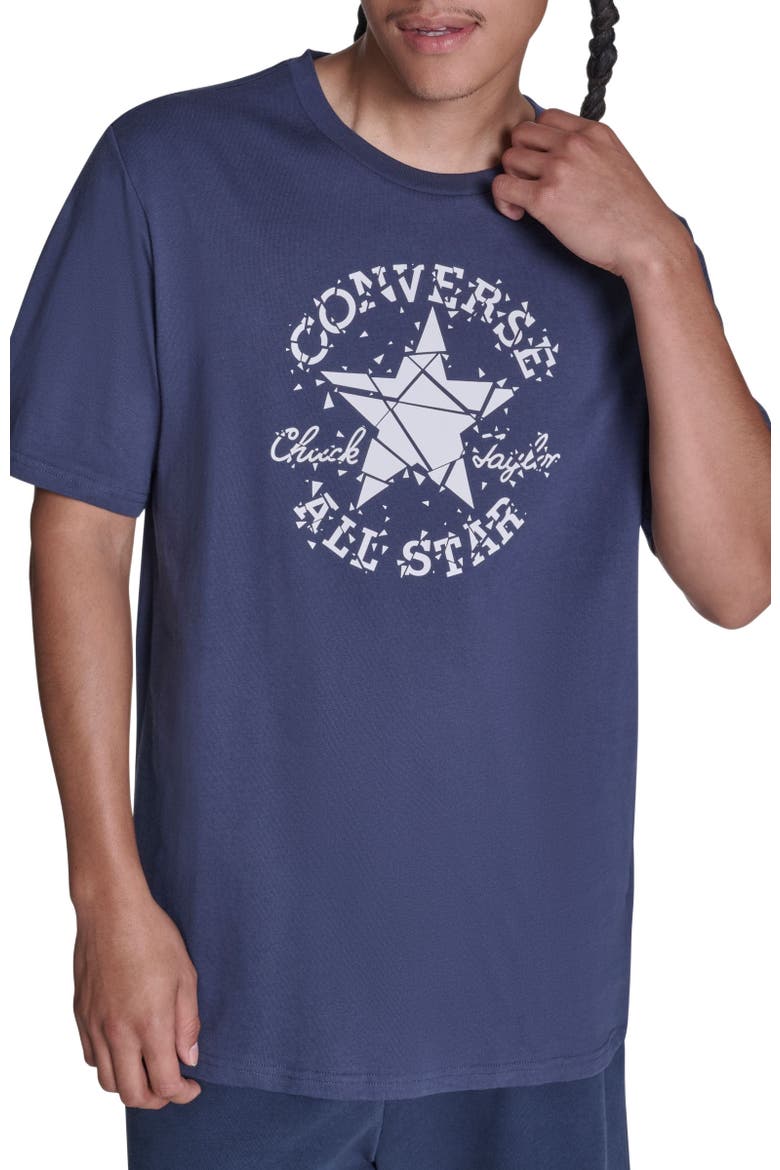 Broken Glass T-Shirt, Main, color, CONVERSE NAVY