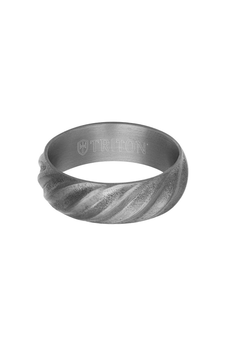 Triton 7MM Tantalum Ring with Roped Inlay and Flat Edge, Alternate, color, 