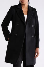 Fleurette Double Breasted Wool Blend Coat