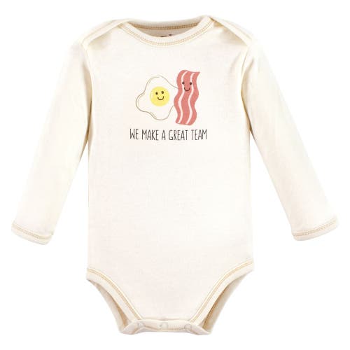 Touched By Nature Organic Cotton Long-sleeve Bodysuits In Multi