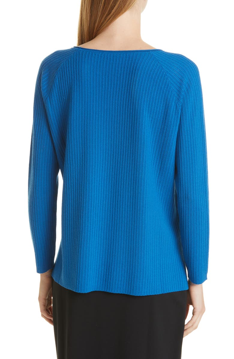 Eileen Fisher Boat Neck Raglan Sleeve Merino Wool Rib Sweater, Alternate, color, 