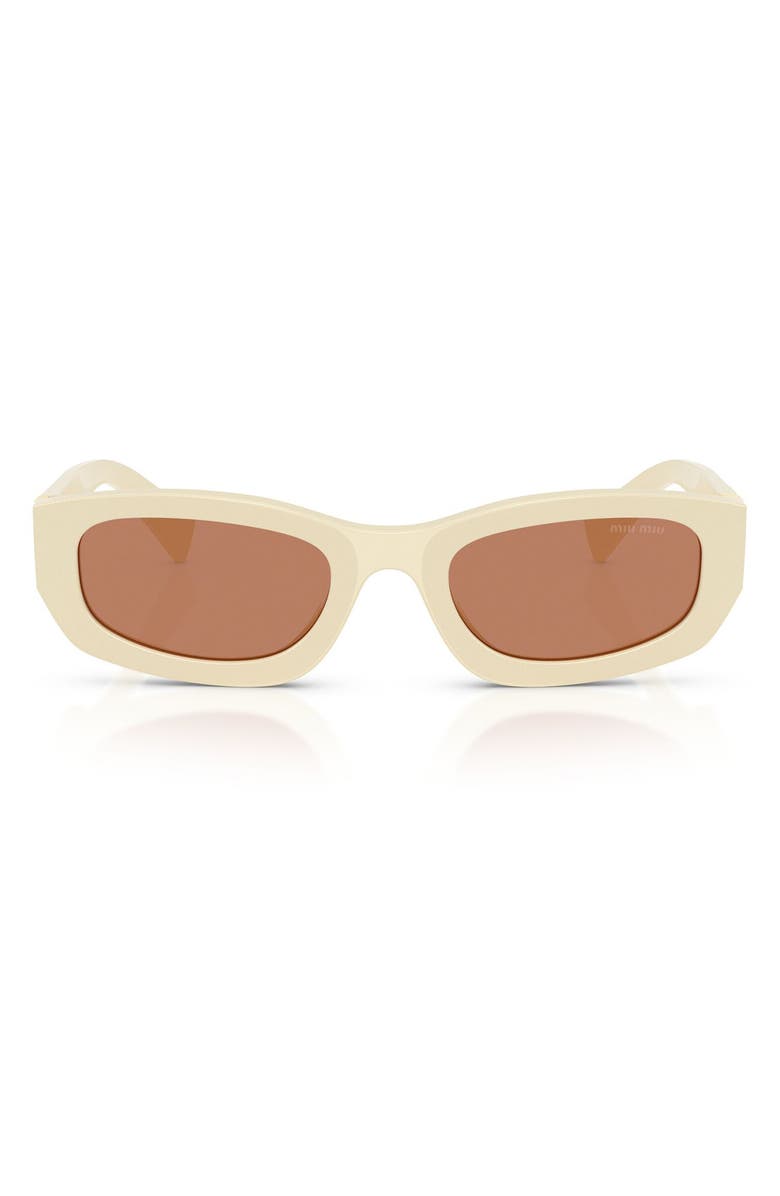Miu Miu 53mm Irregular Sunglasses, Main, color, Milk / Brown