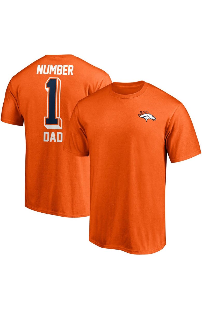 FANATICS Men's Fanatics Branded Orange Denver Broncos Team #1 Dad T-Shirt, Main, color, 