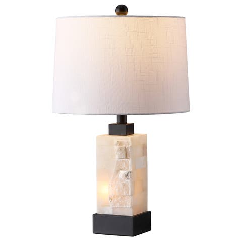 Eloise 23" Coastal Glam Alabaster/Metal LED Table Lamp