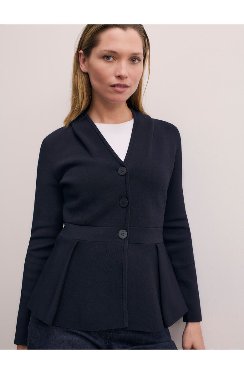 The Fold Corato Sculpt Knit Jacket, Main, color, Navy