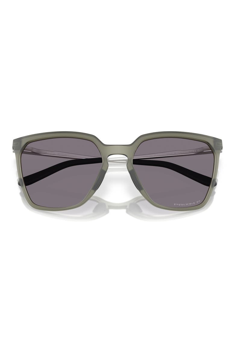 57mm Prizm™ Polarized Rectangular Sunglasses, Alternate, color, MATTE OLIVE / GREY POLAR