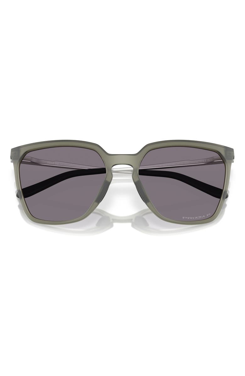 Oakley 57mm Prizm<sup>™</sup> Polarized Rectangular Sunglasses, Alternate, color, Matte Olive / Grey Polar