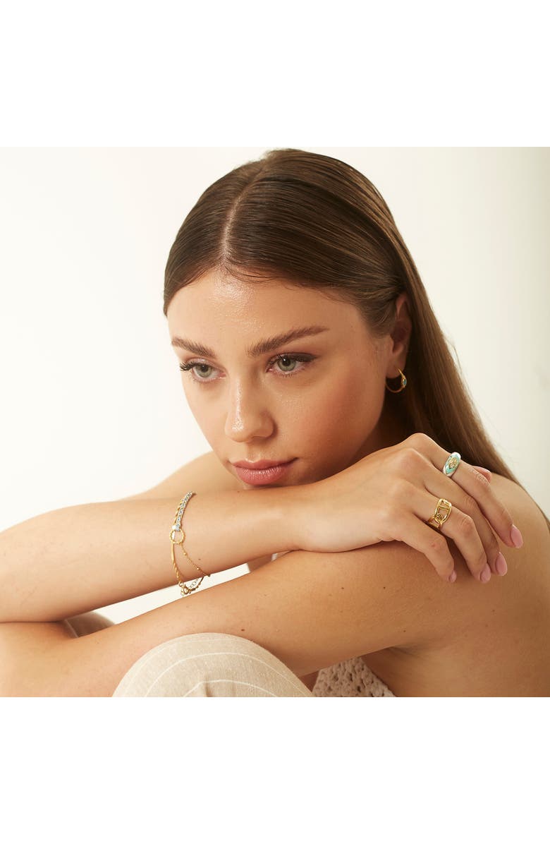 Spero London Drop Turquoise Solitaire Earrings Sterling Silver - Turquoise, Alternate, color, Silver