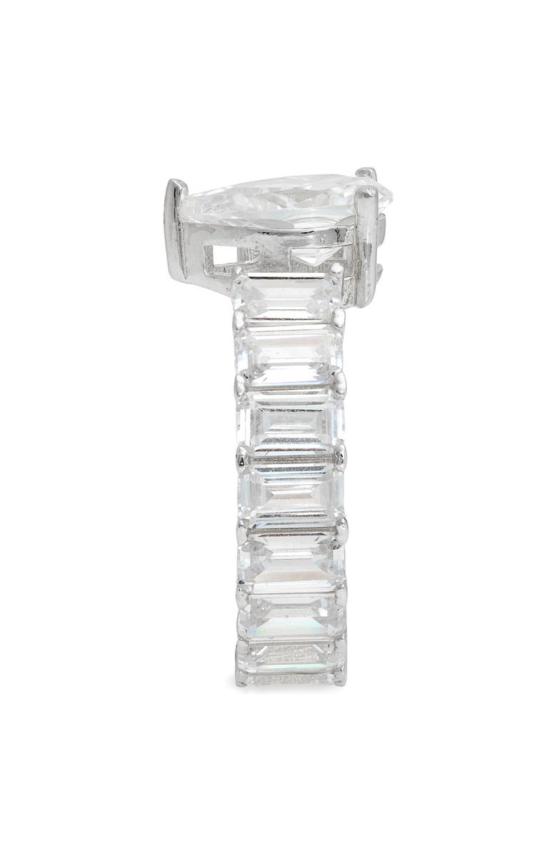 SHYMI Pear & Emerald Cut Cubic Zirconia Eternity Ring, Alternate, color, Silver/ White