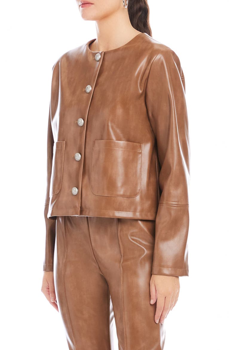 Kaylyn Faux Leather Jacket, Alternate, color, LATTE