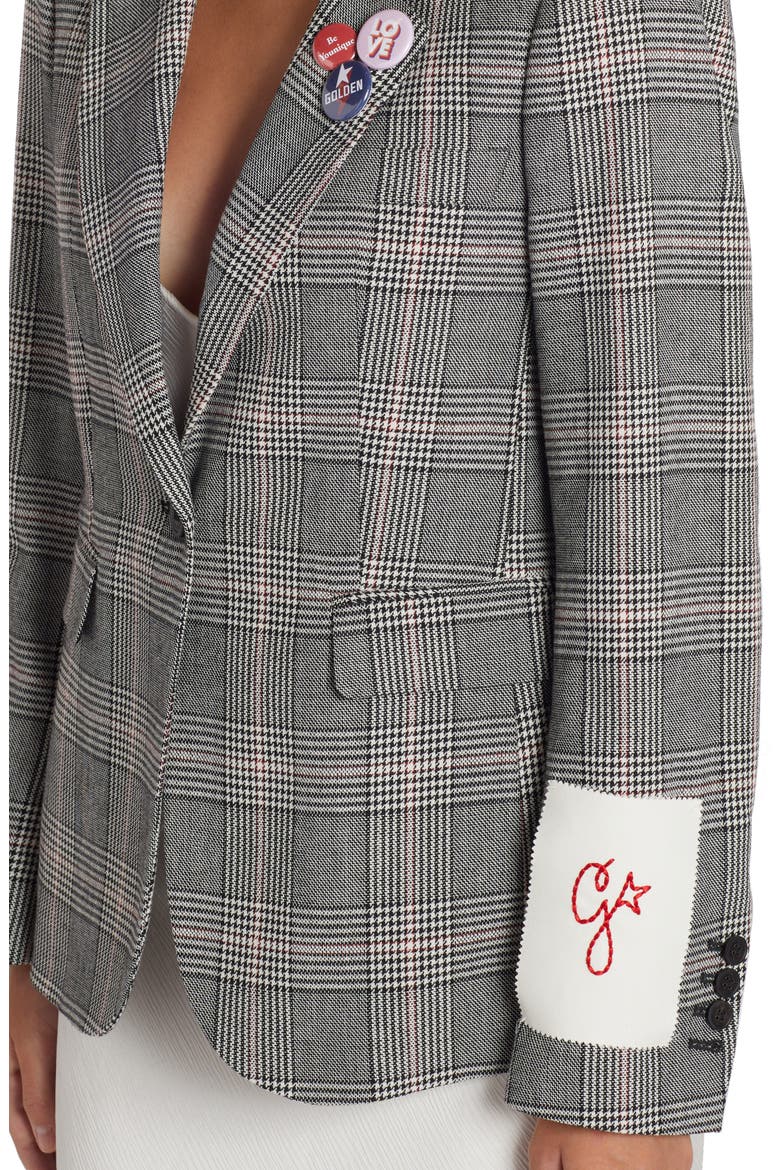 Dune Glen Plaid Virgin Wool Blend Blazer, Alternate, color, GREY/ BONE WHITE