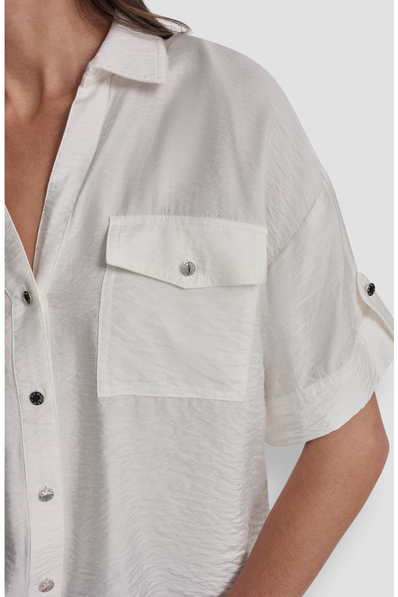 Short Sleeve Roll Tab Shirt, Alternate, color, IVORY