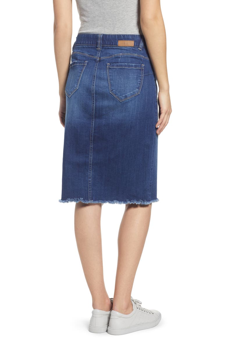 Jeans Betty Fray Hem Denim Pencil Skirt, Alternate, color, THORNE BLUE