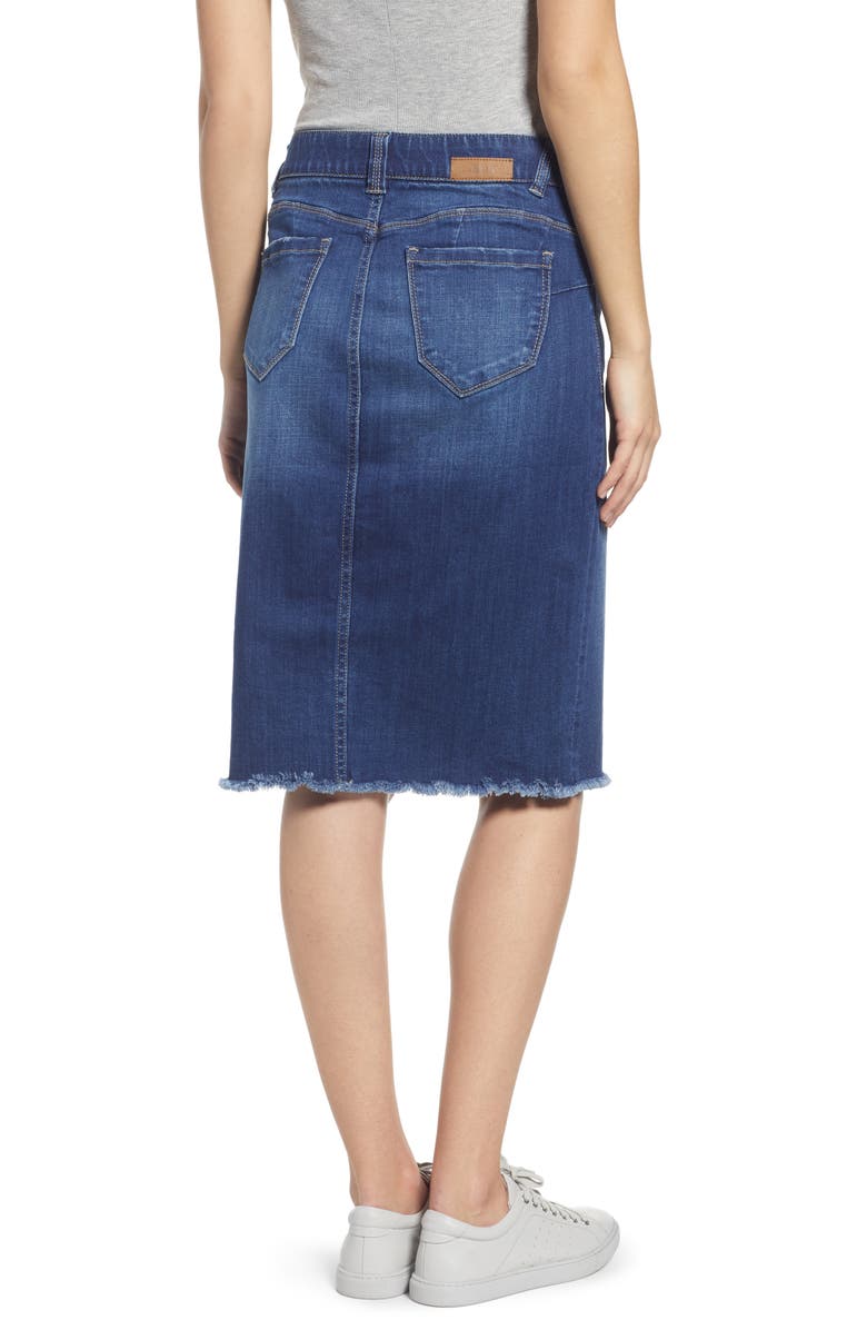 JAG Jeans Betty Fray Hem Denim Pencil Skirt, Alternate, color, 