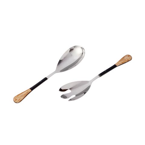 Horn Panelled Stainless Serving Set