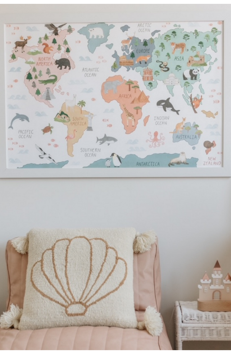 Mindful & Co Kids World Map Print, Alternate, color, World Map