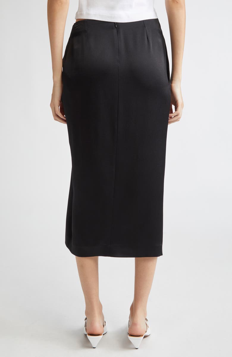 Stella McCartney Tie Front Satin Skirt, Alternate, color, Black