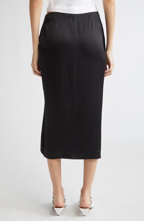 Stella Mccartney Satin Gathered Midi Skirt In Black