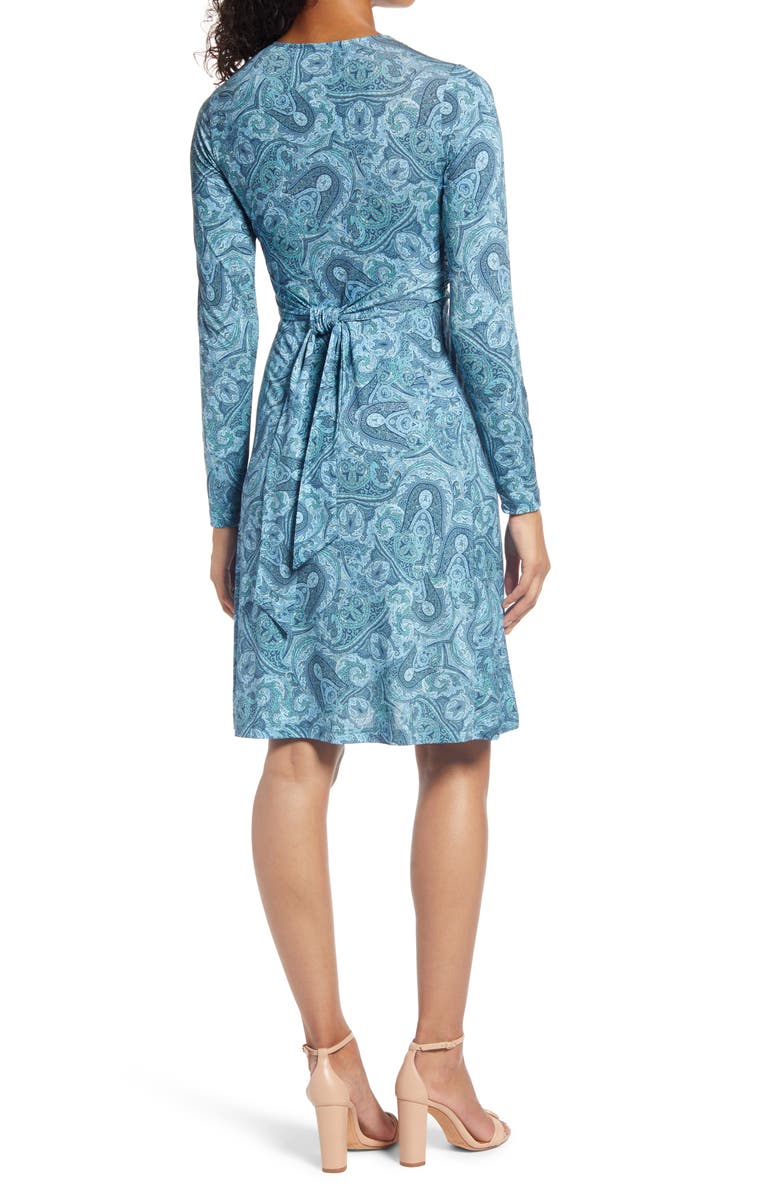 Ilse Jacobsen Paisley Print Twist Front Long Sleeve Jersey Dress, Alternate, color,