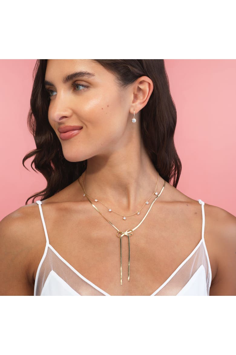 Lab Grown Diamond Dangle Necklace, Alternate, color, 14K Yellow Gold