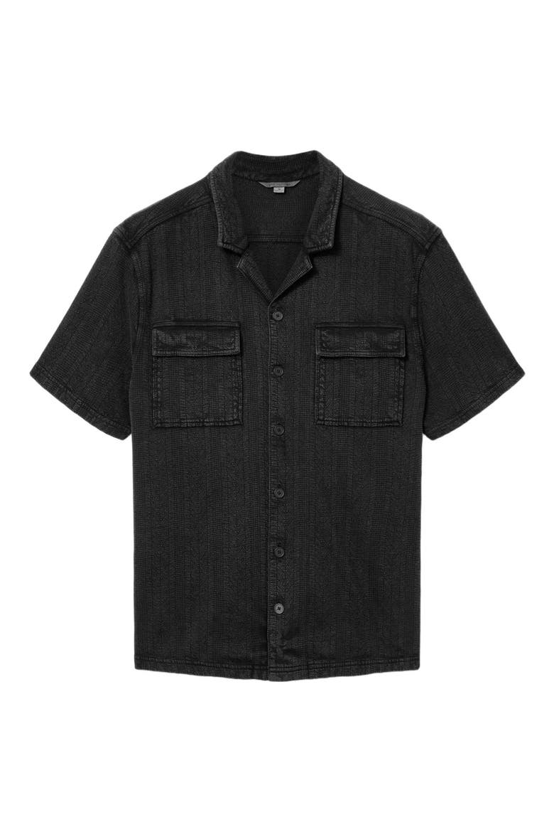 Amadora Organic Cotton Button-Up Camp Shirt, Alternate, color, BLACK