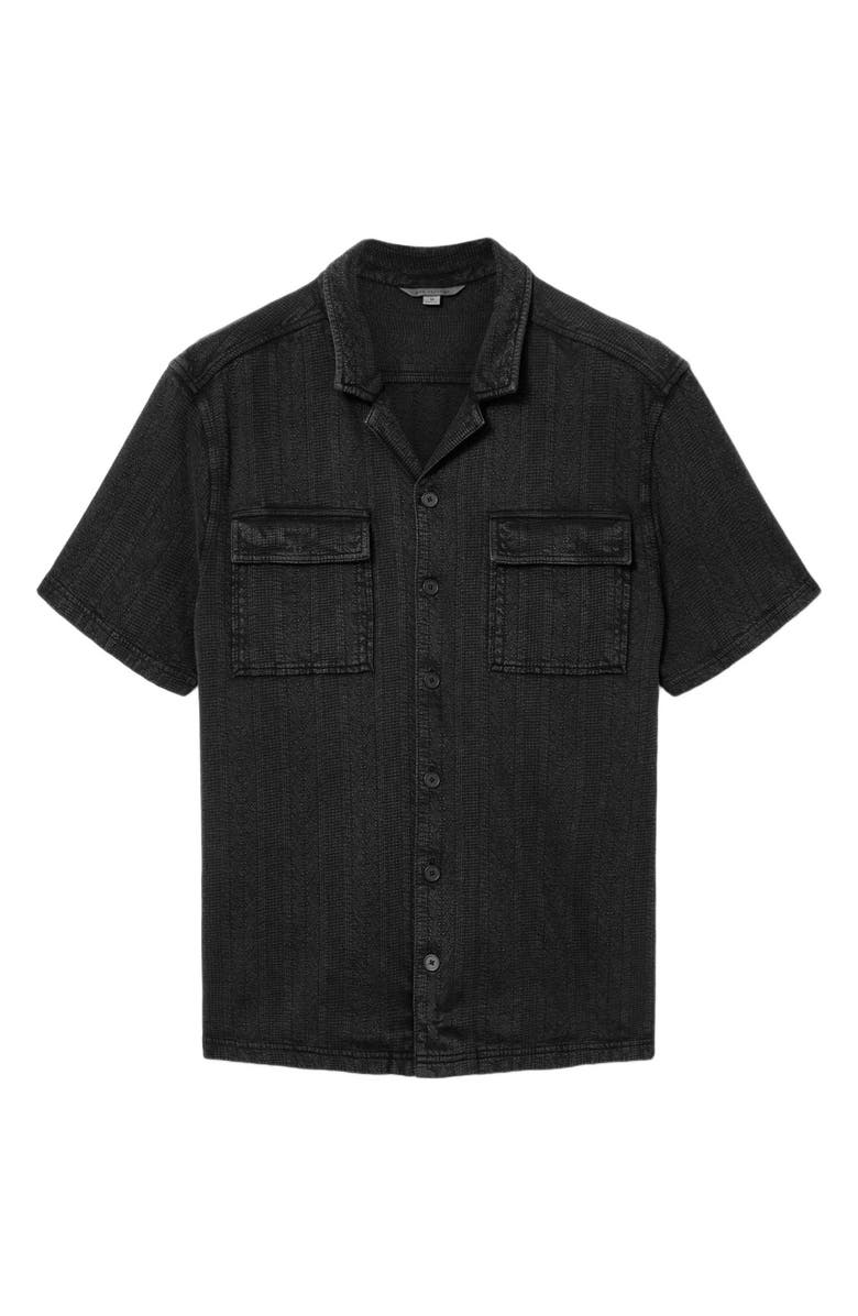 John Varvatos Amadora Organic Cotton Button-Up Camp Shirt, Alternate, color, Black