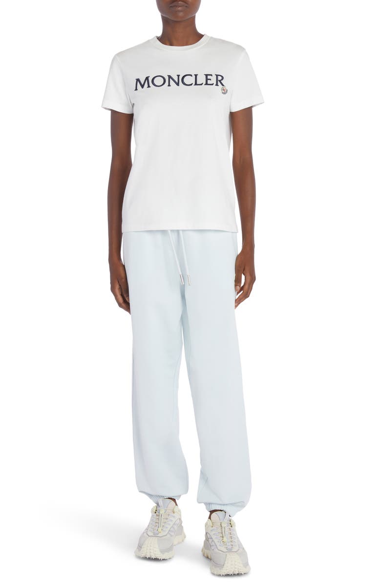 Moncler Embroidered Logo Cotton Crewneck T-Shirt, Alternate, color, 