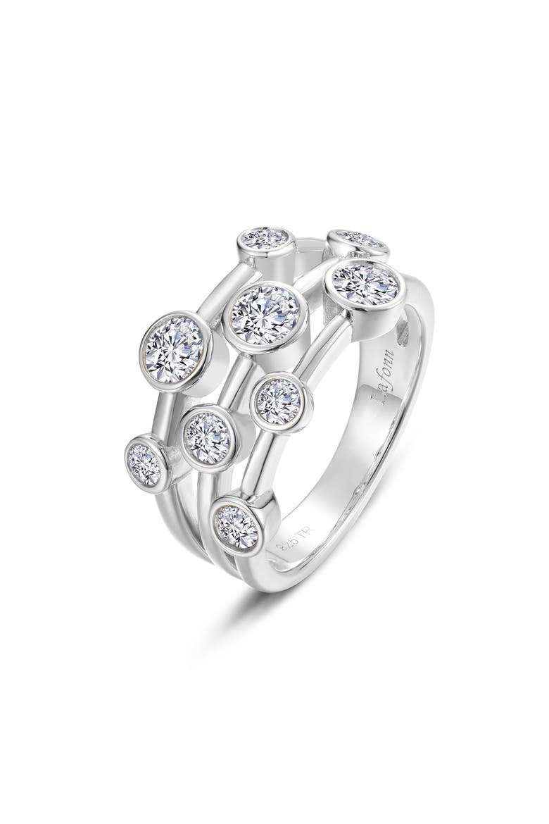 Classic Simulated Diamond Bubble Cluster Bezel Ring, Main, color, WHITE/ SILVER
