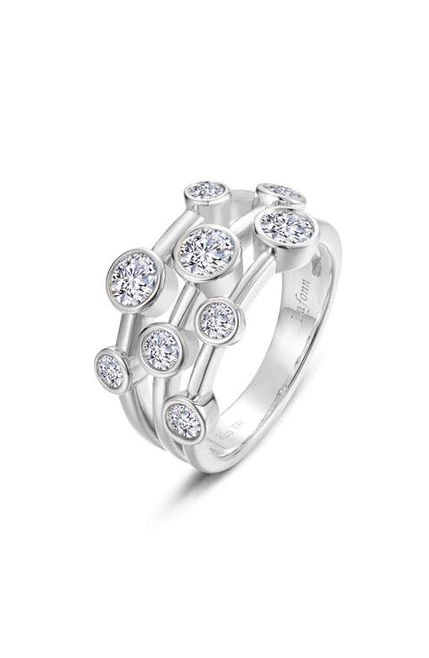 Classic Simulated Diamond Bubble Cluster Bezel Ring