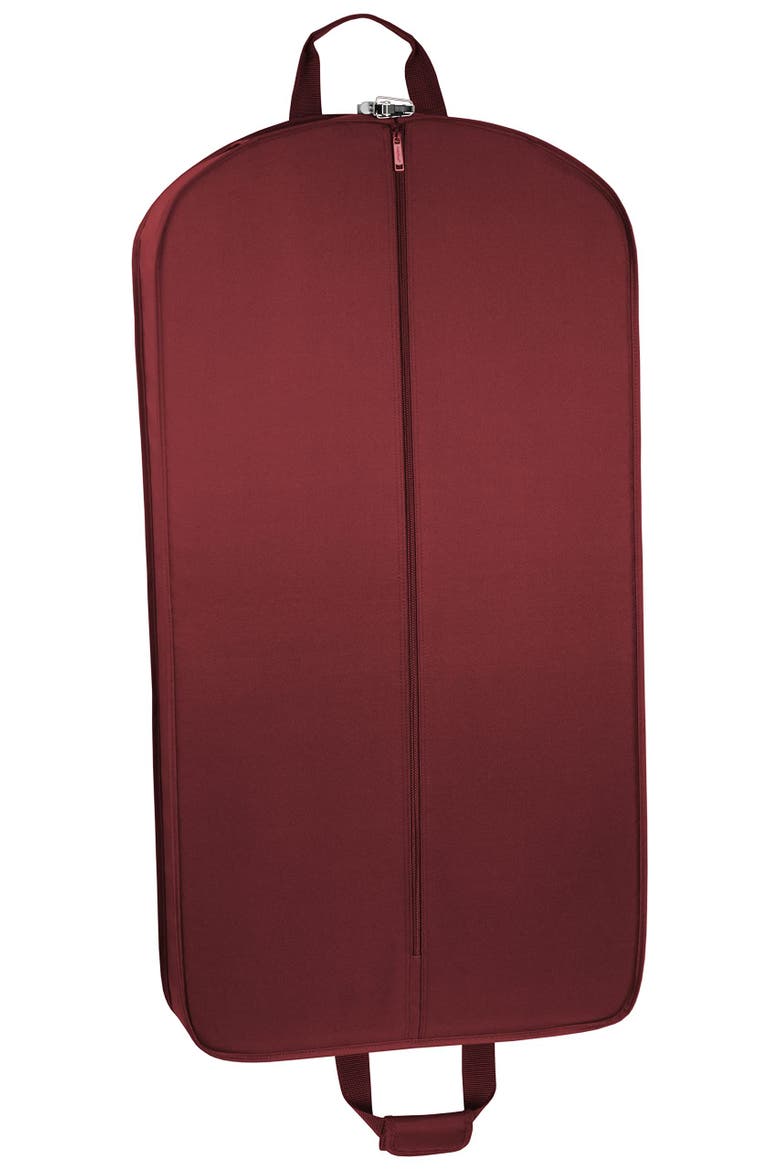 40" Deluxe Travel Garment Bag with two pockets, Alternate, color, Merlot