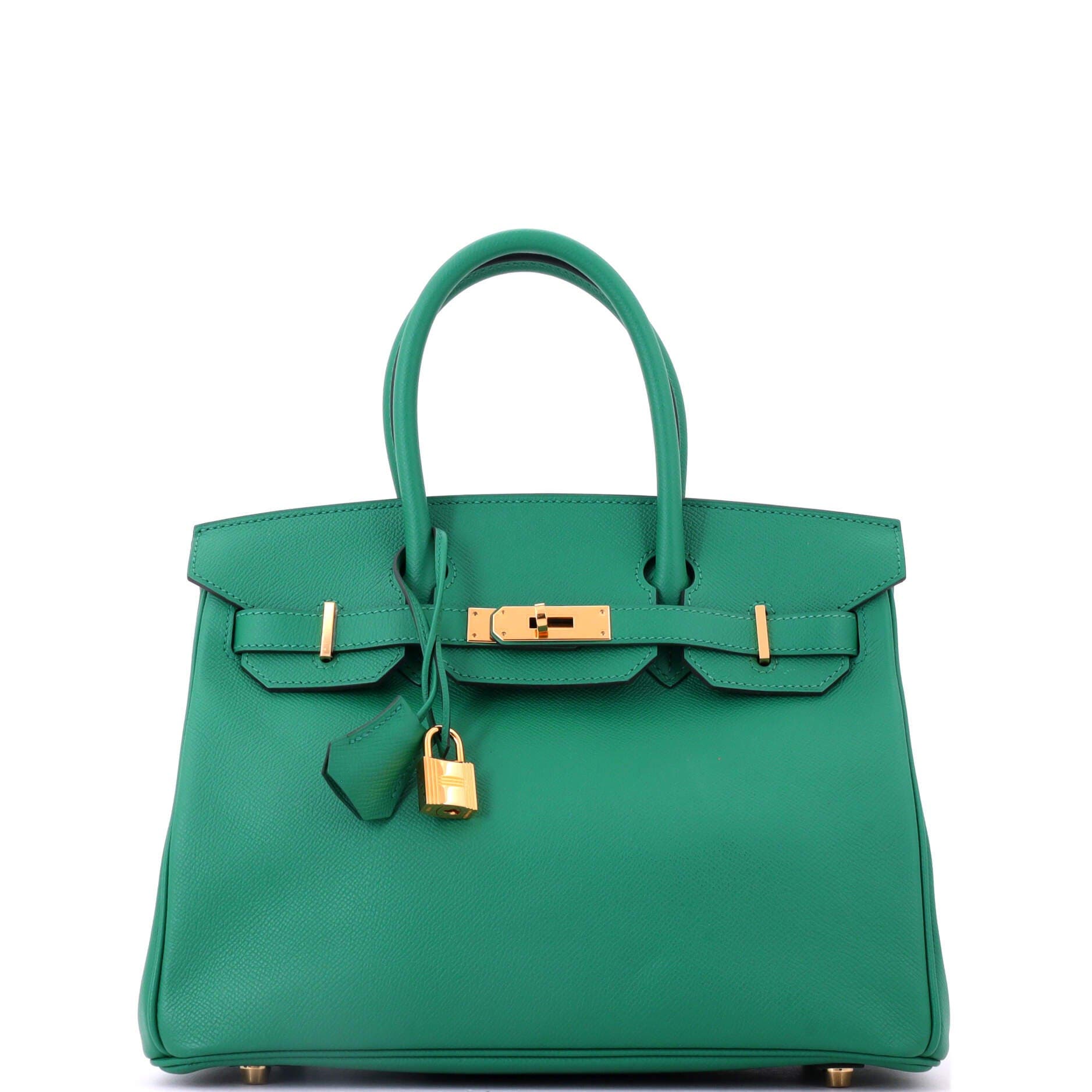 Birkin Handbag Green Epsom with Gold Hardware 30, Main, color, Green