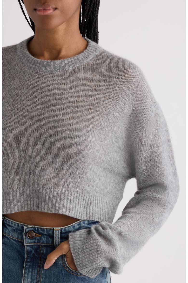 Crop Cashmere Sweater, Alternate, color, 1167 HEATHER GREY