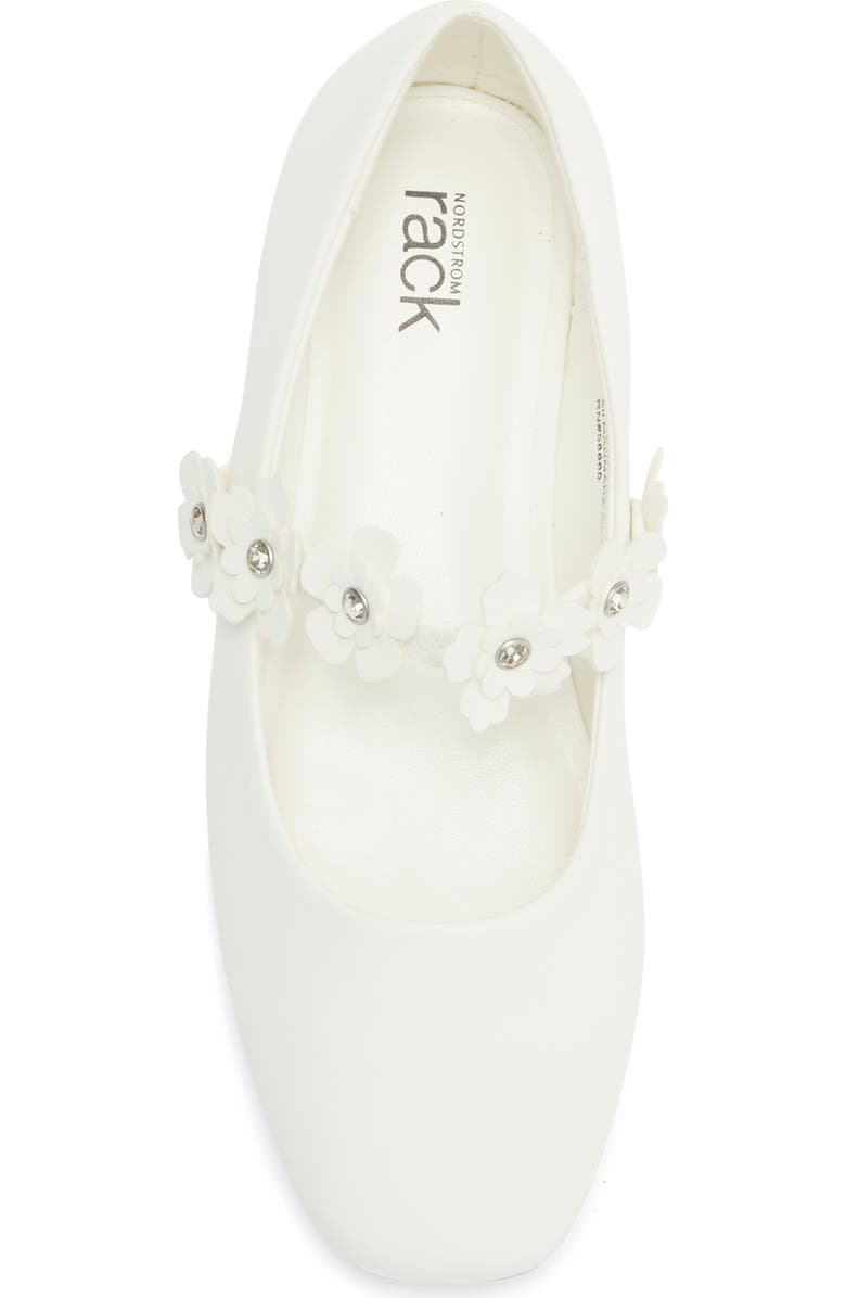 NORDSTROM RACK Kids' Melody Flower Mary Jane Flat, Alternate, color, White