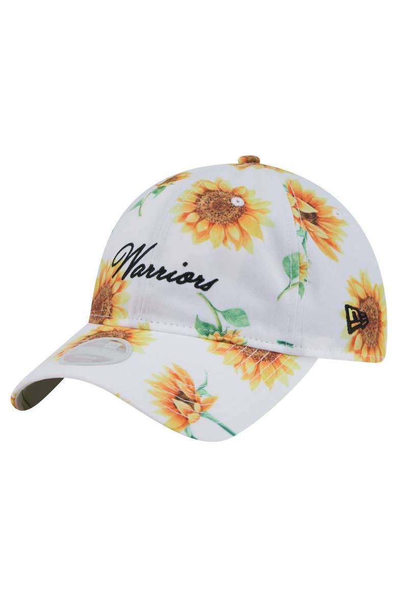 Women's New Era  White Golden State Warriors Adventure Flower 9TWENTY Adjustable Hat, Main, color, White