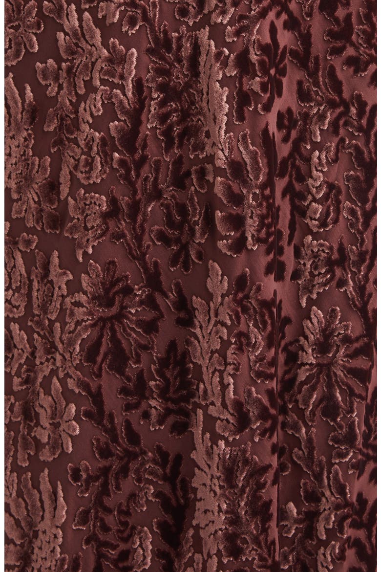Jolynn Velvet Floral Gown, Alternate, color, RAISIN