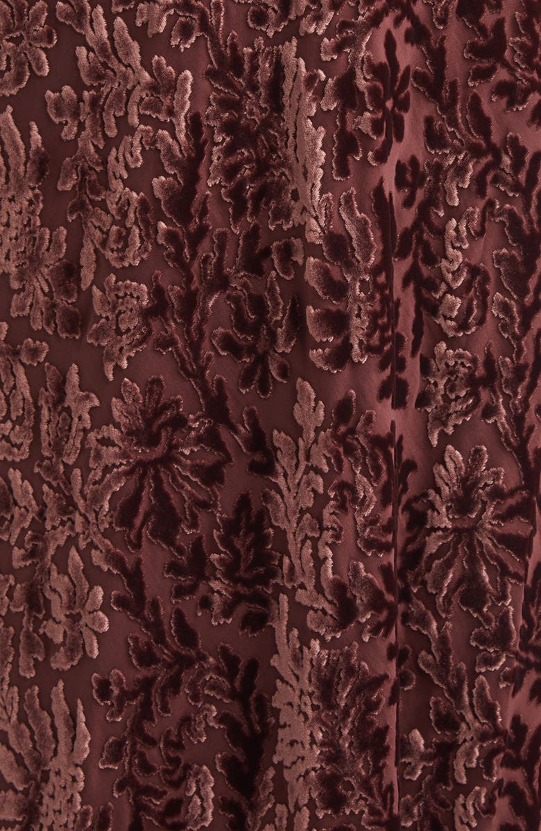 Veronica Beard Jolynn Velvet Floral Gown, Alternate, color, Raisin