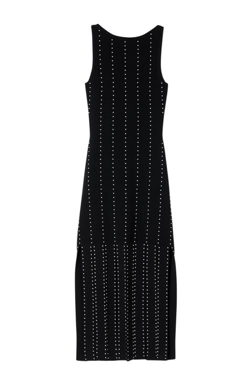 Sandro Fringed Knit Maxi Dress In Black