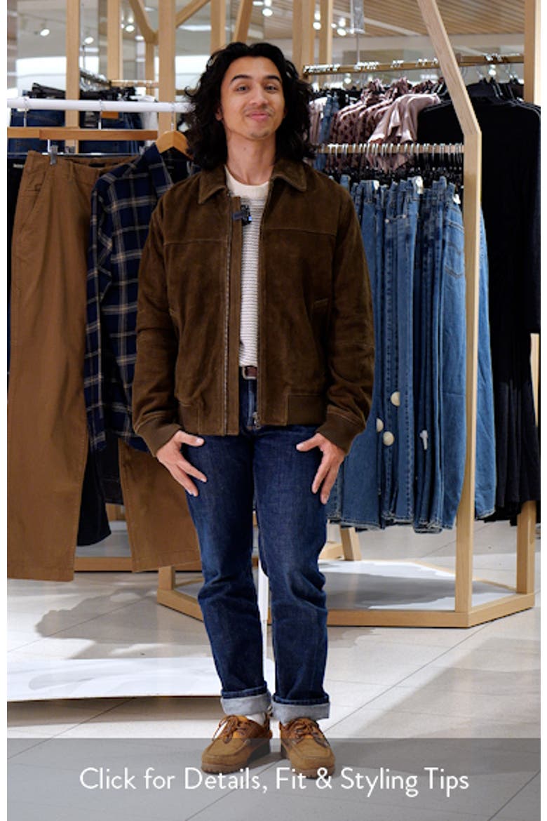 Redvale Leather Rodd Redvale Suede Bomber Jacket (Men) | Nordstrom