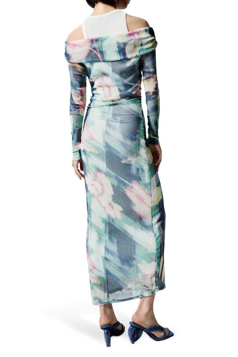 Floral Long Sleeve Dress & Tank Dress Set, Alternate, color, ANTHRACITE GRAY