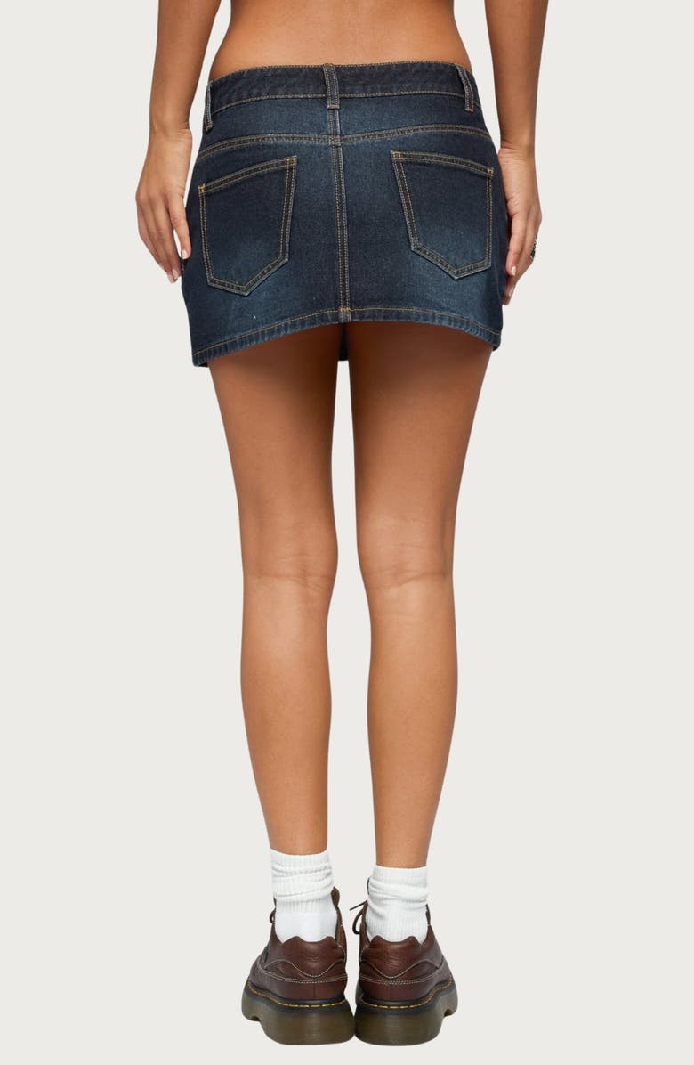 EDIKTED Chiara Denim Miniskirt, Alternate, color, 