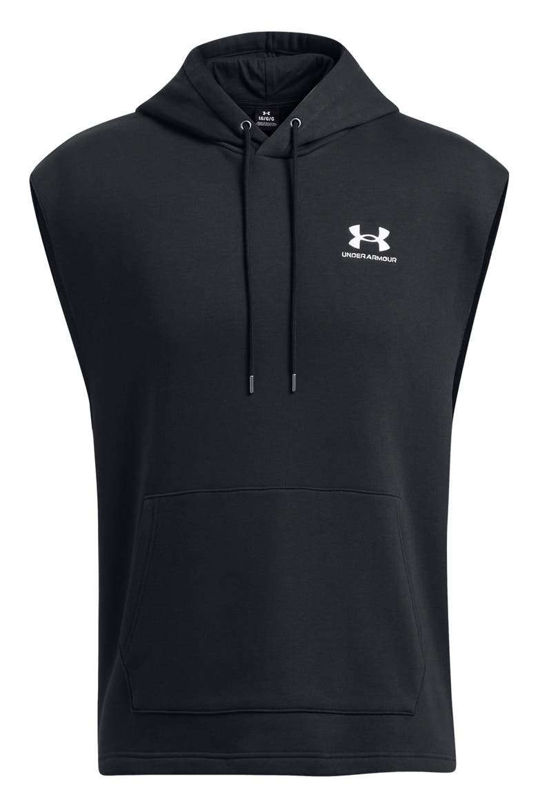 Icon Fleece Sleeveless Hoodie, Alternate, color, BLACK