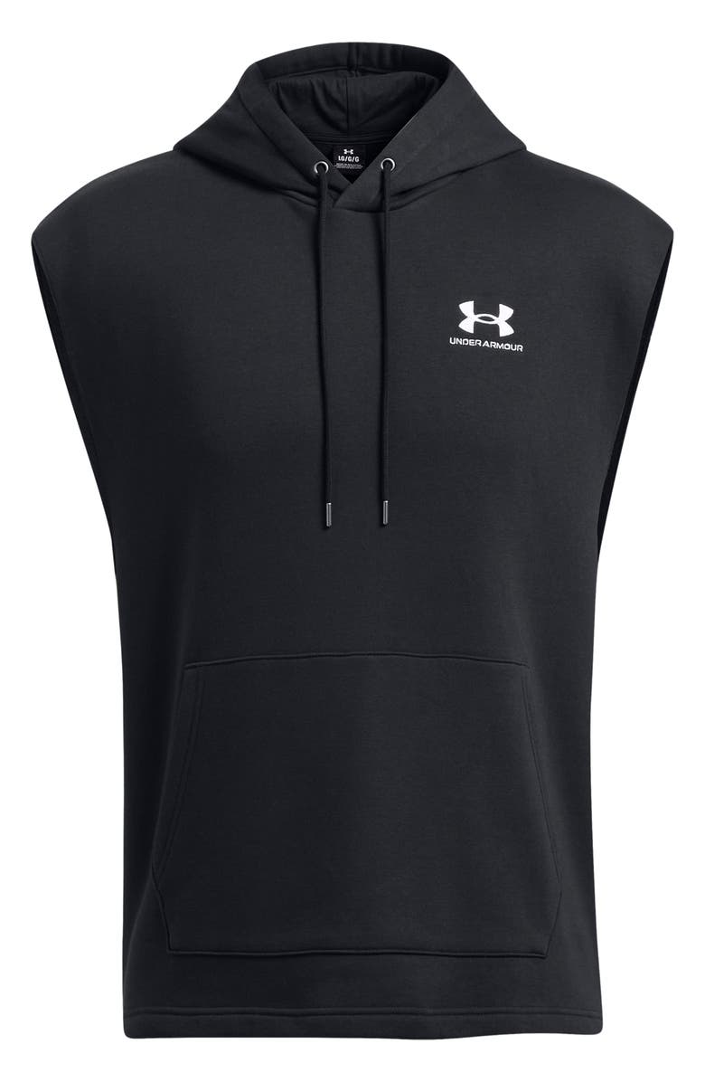Under Armour Icon Fleece Sleeveless Hoodie, Alternate, color, Black